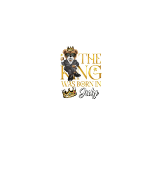 The king was born int JULY model negru pe tricou