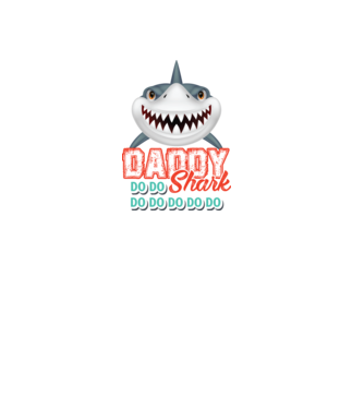Daddy shark model alb pe tricou