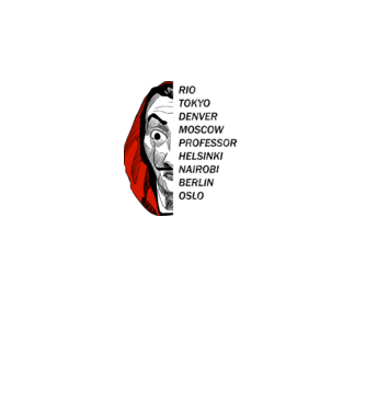 classic logo money heist white model alb pe tricou