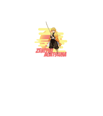 Demon Slayer  Zenitsu model alb pe tricou