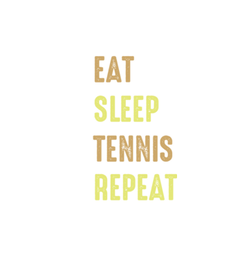 eat sleep tennis repeat model alb pe tricou