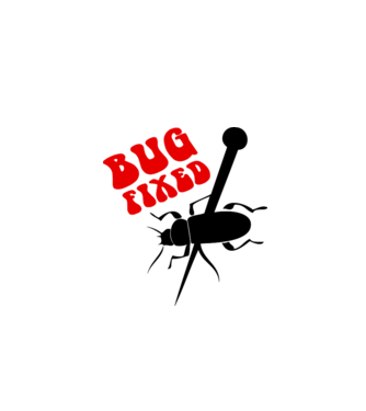 Bug fixed model alb pe tricou