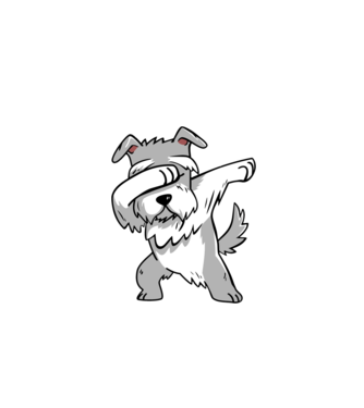 Schnauzer DAB model alb pe tricou
