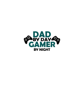 Dad by day gamer by night model alb pe tricou