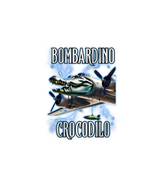 Bombardino Crocodilo model alb pe tricou
