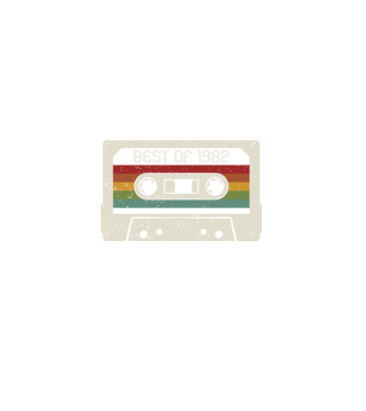 retro tape 1982 vintage model negru pe tricou