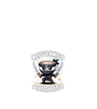 Cappuccino Assassino model alb pe tricou