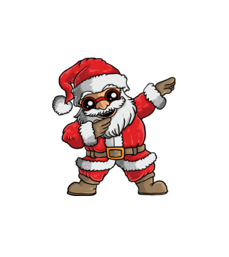 Santa dab model alb pe tricou