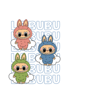 LABUBU model negru pe tricou