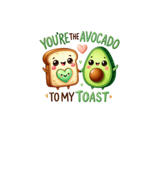 Avocado to my Toast model alb pe tricou