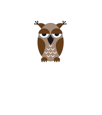 Owl model alb pe tricou