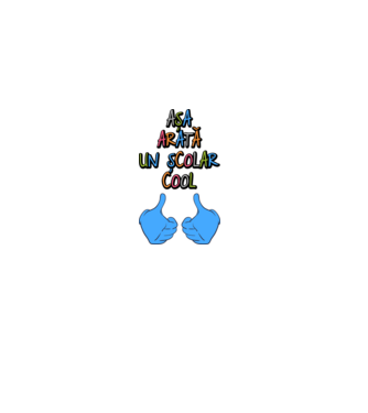 așa arată un școlar cool model alb pe tricou