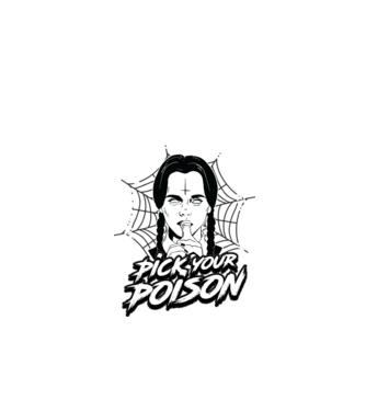 WEDNESDAY Pick your poison model negru pe tricou