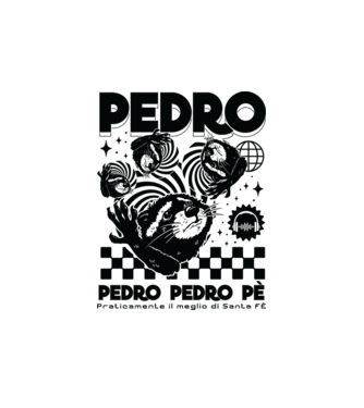 Pedro techno model alb pe tricou