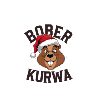 Bober kurwa xmas model alb pe tricou