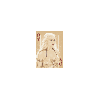 Queen Card model alb pe tricou