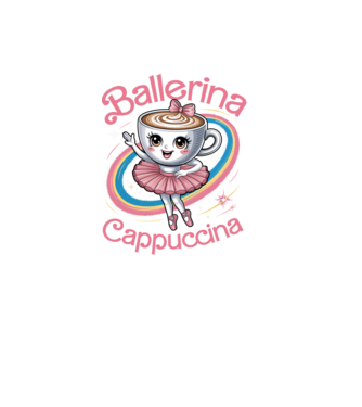 Ballerina Cappuccina model negru pe tricou
