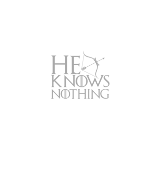 Cuplu He knows nothing model negru pe tricou