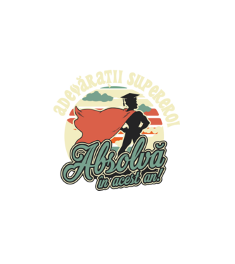Adevărații supereroi model alb pe tricou