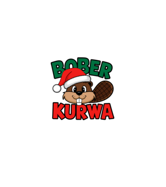 Bober kurwa xmas model alb pe tricou