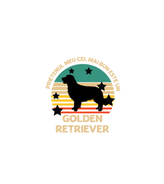 Prietenul meu cel mai bun este un golden retriever model negru pe tricou