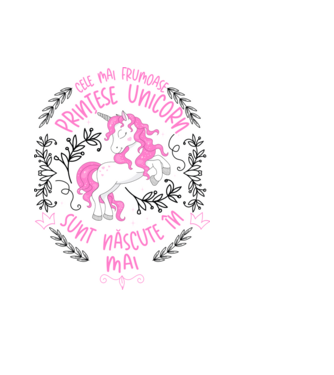 Cele mai frumoase prințese unicorn sunt născute în Mai model albastru deschis pe tricou