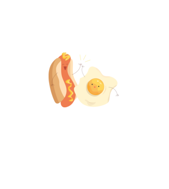 best friends hot dog egg model alb pe tricou