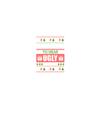 Too Cute for ugly sweater model negru pe tricou