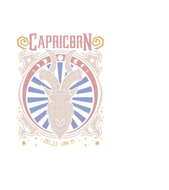 Zodiac Vintage CAPRICORN model negru pe tricou