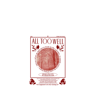 Taylor Swift All too well model alb pe tricou