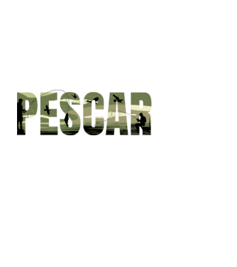 PESCAR model negru pe tricou