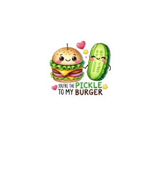 Pickle to my Burger model alb pe tricou