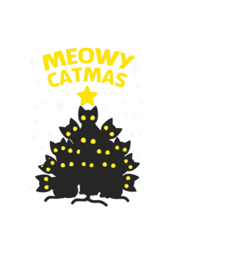 Meowy catmas black model roșu pe tricou