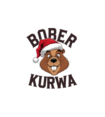 Bober kurwa xmas model alb pe tricou