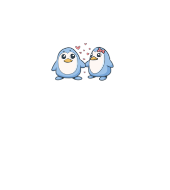 PINGUIN ÎNDRĂGOSTIT 2 model alb pe tricou