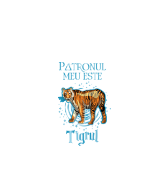 Patronul meu este TIGRUL model negru pe tricou