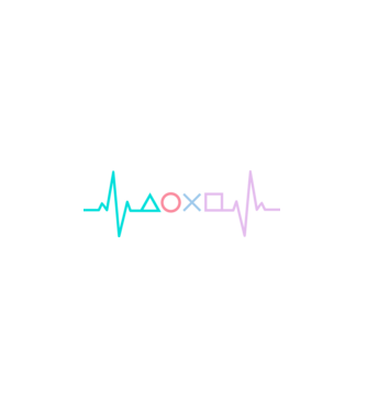 Playstation Symbols EKG model alb pe tricou