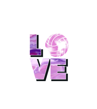 Love volleyball model negru pe tricou