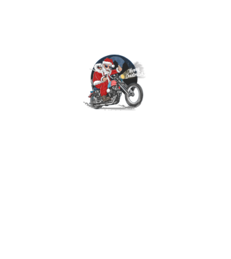 Santa Motocicletă Merry Christmas model negru pe tricou