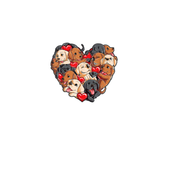Puppy Heart model negru pe tricou