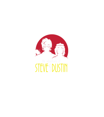 steve and dustin model negru pe tricou