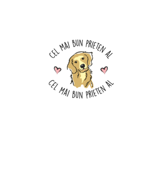 Cel mai bun prieten al meu este un golden retriever model alb pe tricou