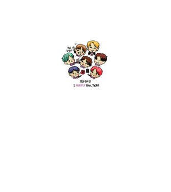 BTS chibi model alb pe tricou