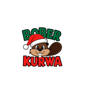 Bober kurwa xmas model alb pe tricou
