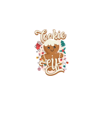 Cookie elf model alb pe tricou