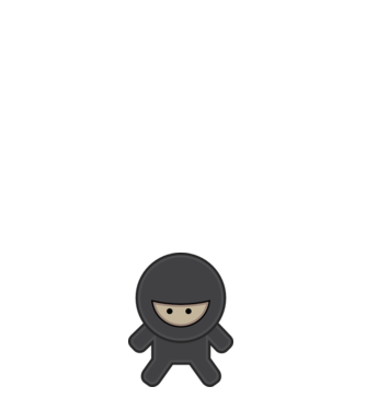 ninja model alb pe tricou