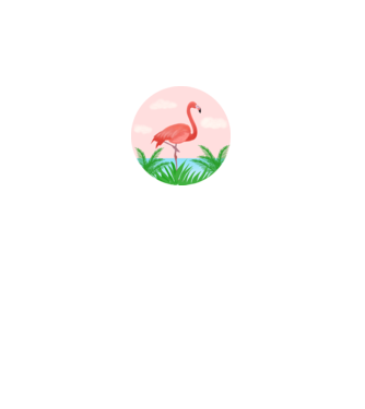 Flamingo model alb pe tricou