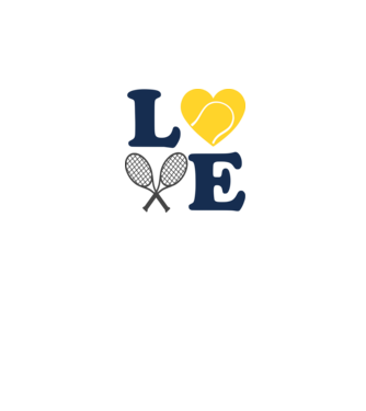 LOVE Tennis model alb pe tricou