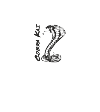 cobra kai black model alb pe tricou