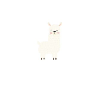 Alpaca model alb pe tricou